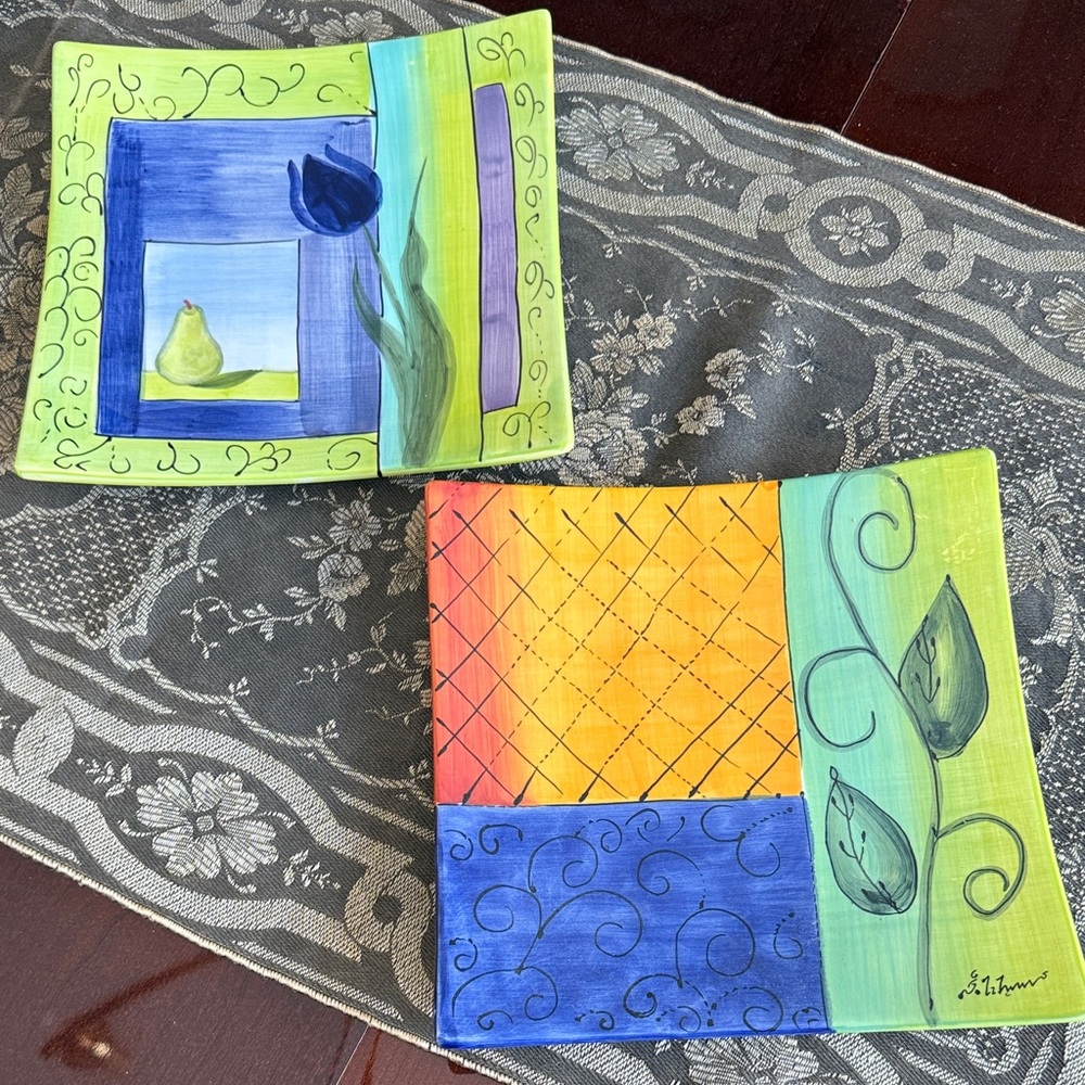 Colorful Square Ceramic Plates